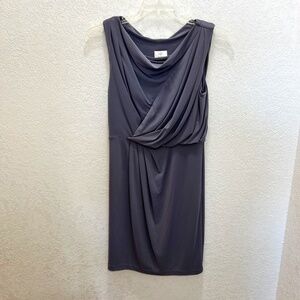Suzi Chin for Maggy Boutique blue gray sleeveless dress